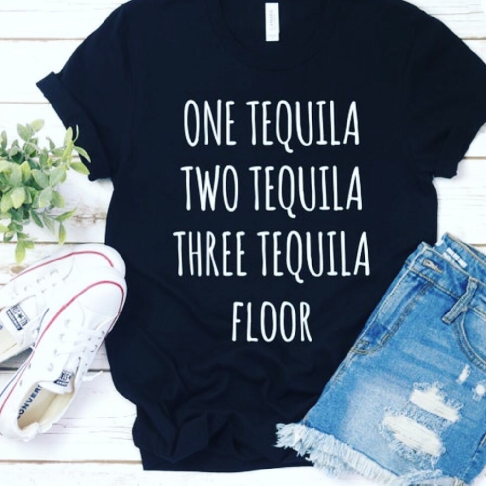NEW TEQUILA Graphic Shirt Funny S-5X Black